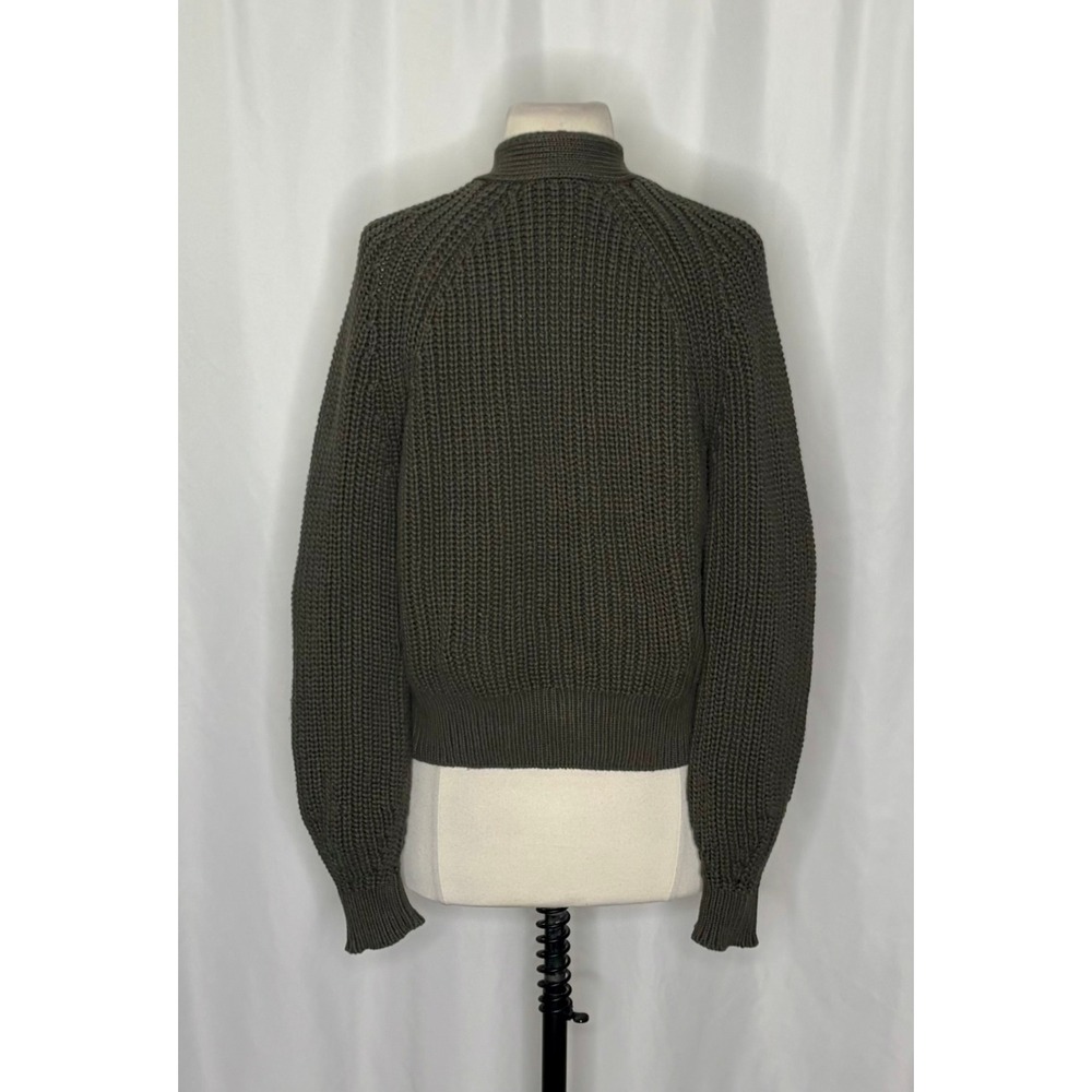 EVERLANE The Texture Cotton Cardigan Sweater Raglan Kambaba Green Knitwear Small - Picture 10 of 16